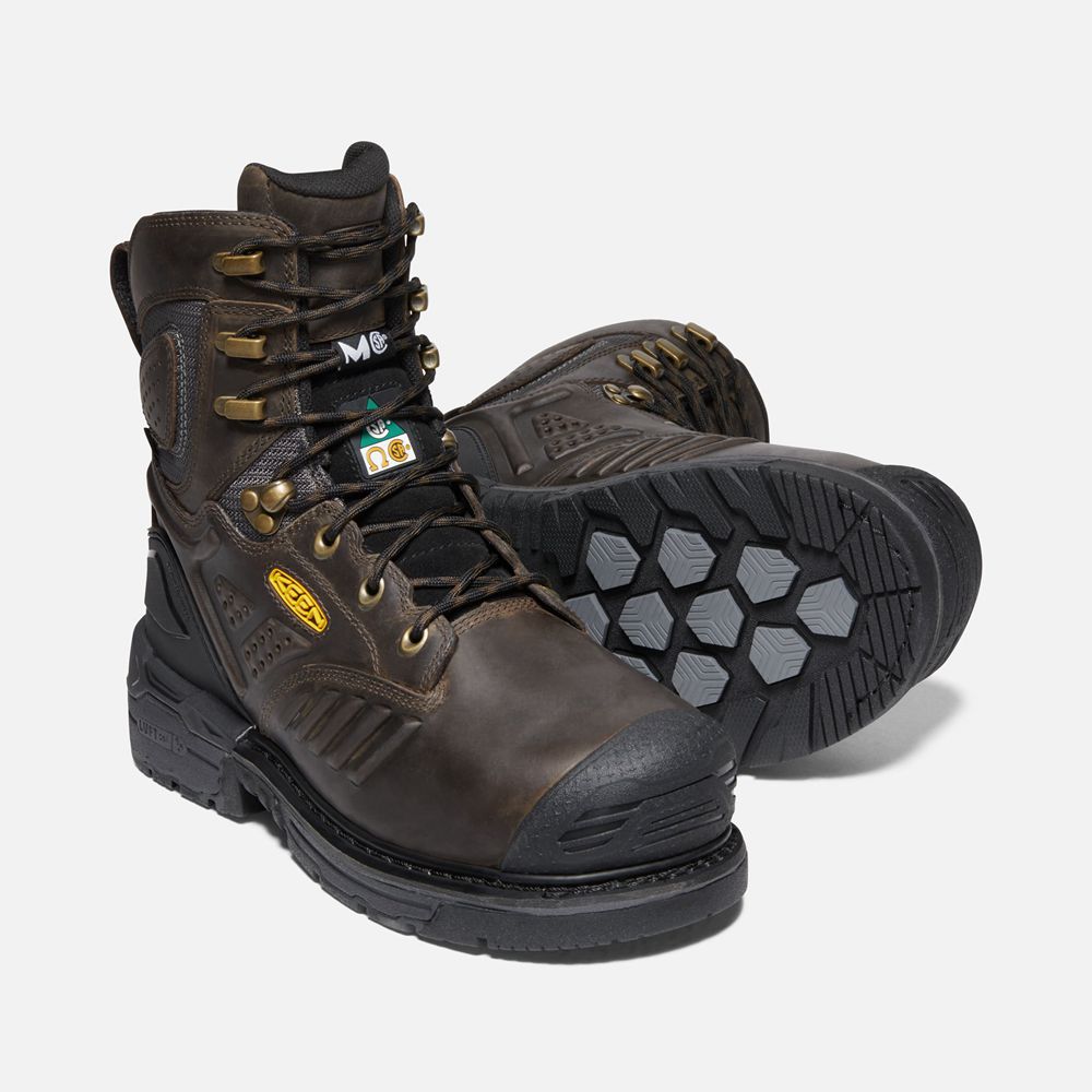 Keen Laarzen Heren Zwart Bruin - Csa Philadelphia 8\" Internal Met Waterproof (Carbon-Fiber Toe) - 27